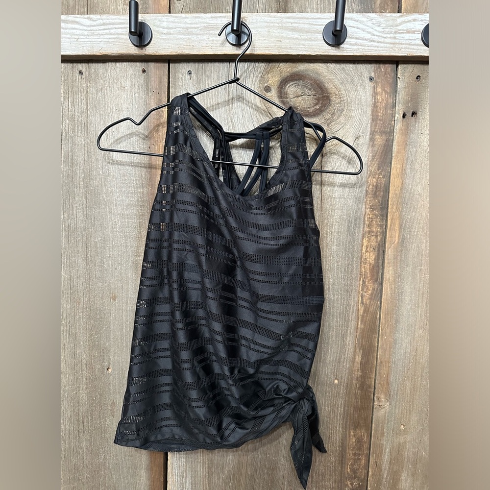Splashletics 2 in 1 Mesh Tank Bikini Top Combo in Black Size Medium Women’s